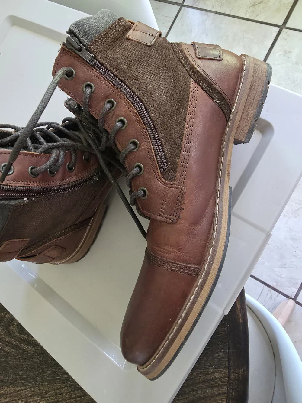 Franco Fortini Men's Brown Leather Lace-Up Winter Boots